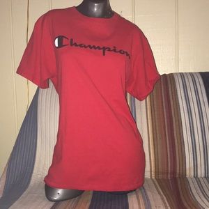 Red Champion shirt